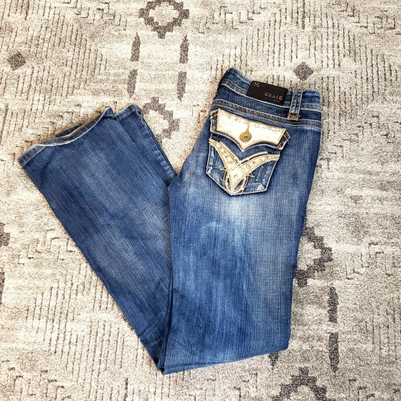 Grace Jeans Boot Cut Embellished Size 11/29 - Picture 1 of 8